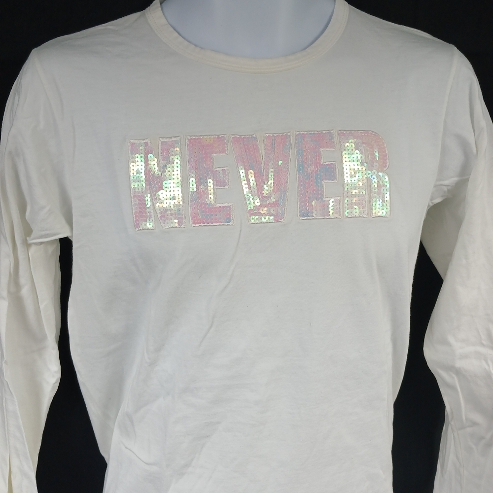 Never White Long Sleeve Shirt with Sequin Detail Size M